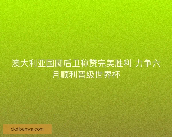 澳大利亚国脚后卫称赞完美胜利 力争六月顺利晋级世界杯